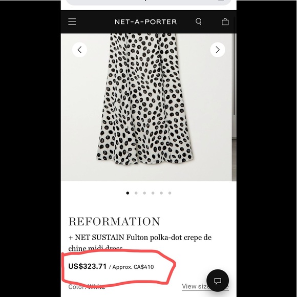 Reformation fulton dress polka-dot - Picture 3 of 17